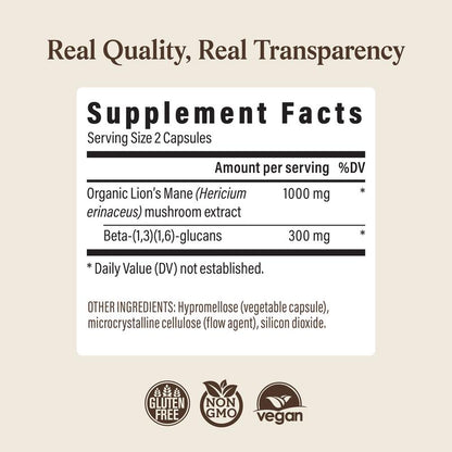 Organic Lion's Mane Extract Capsules